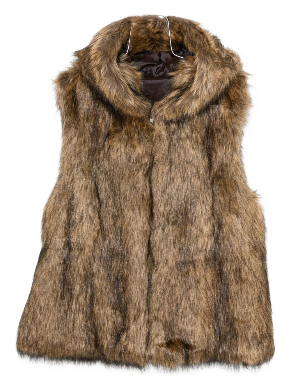 Juunj Faux-fur Gilet In Brown
