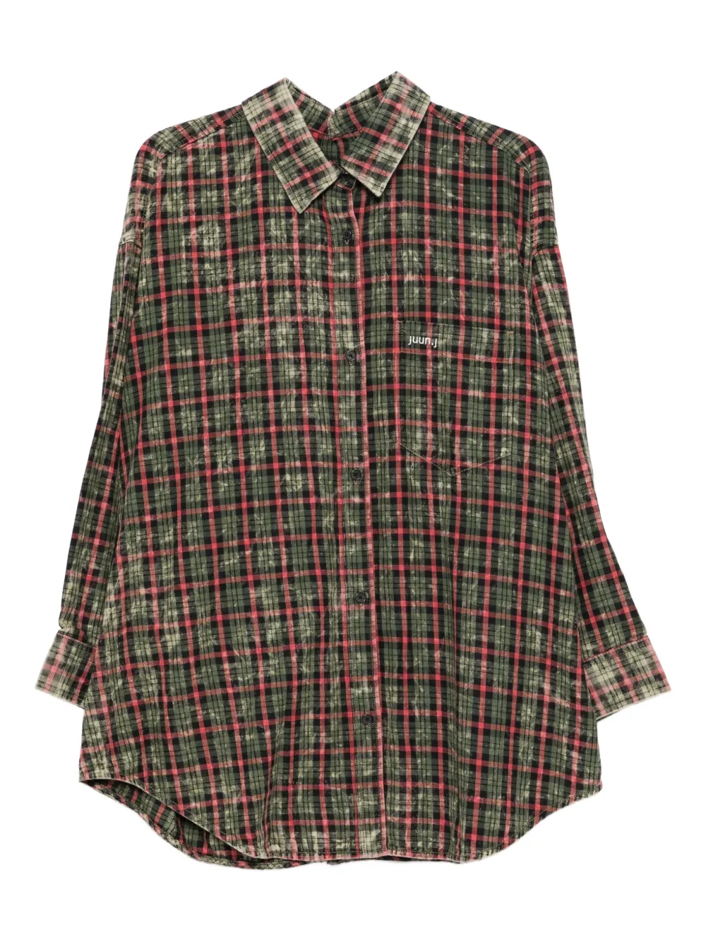 Juun.J checked shirt | Green | Image 1