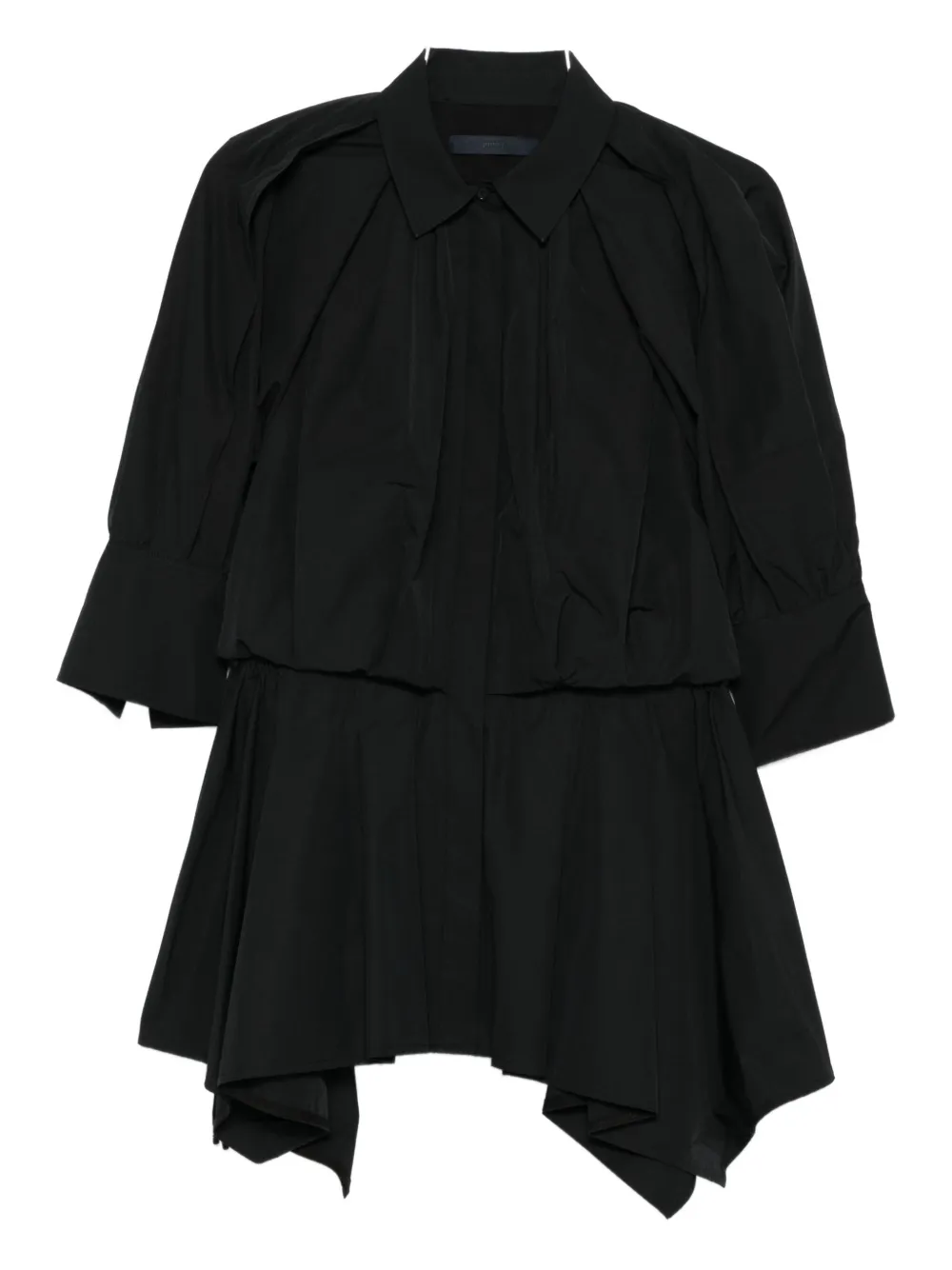 Juunj Gathered Layered Blouse In Black