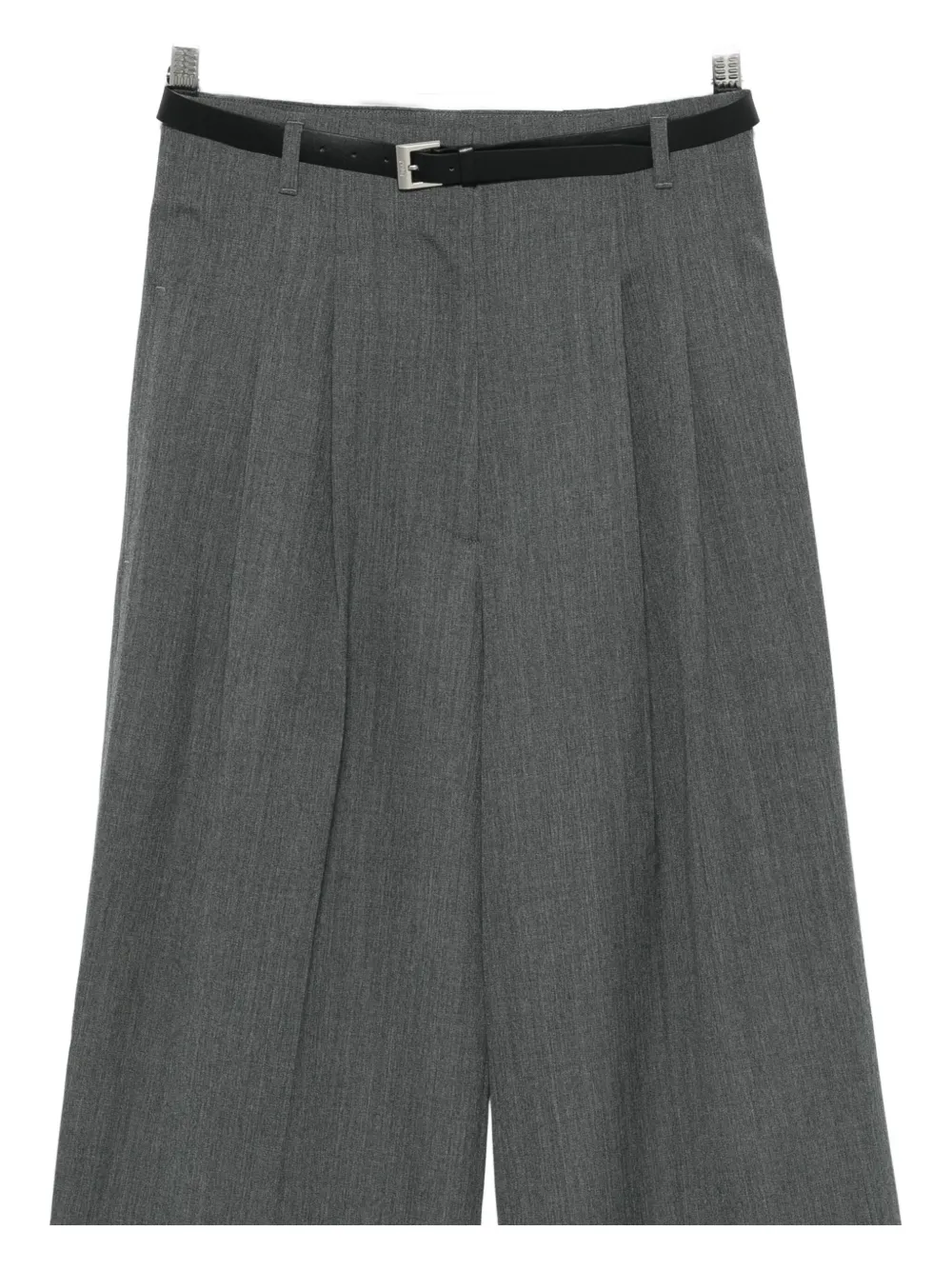 Juunj Belted Pleated Trousers In Gray