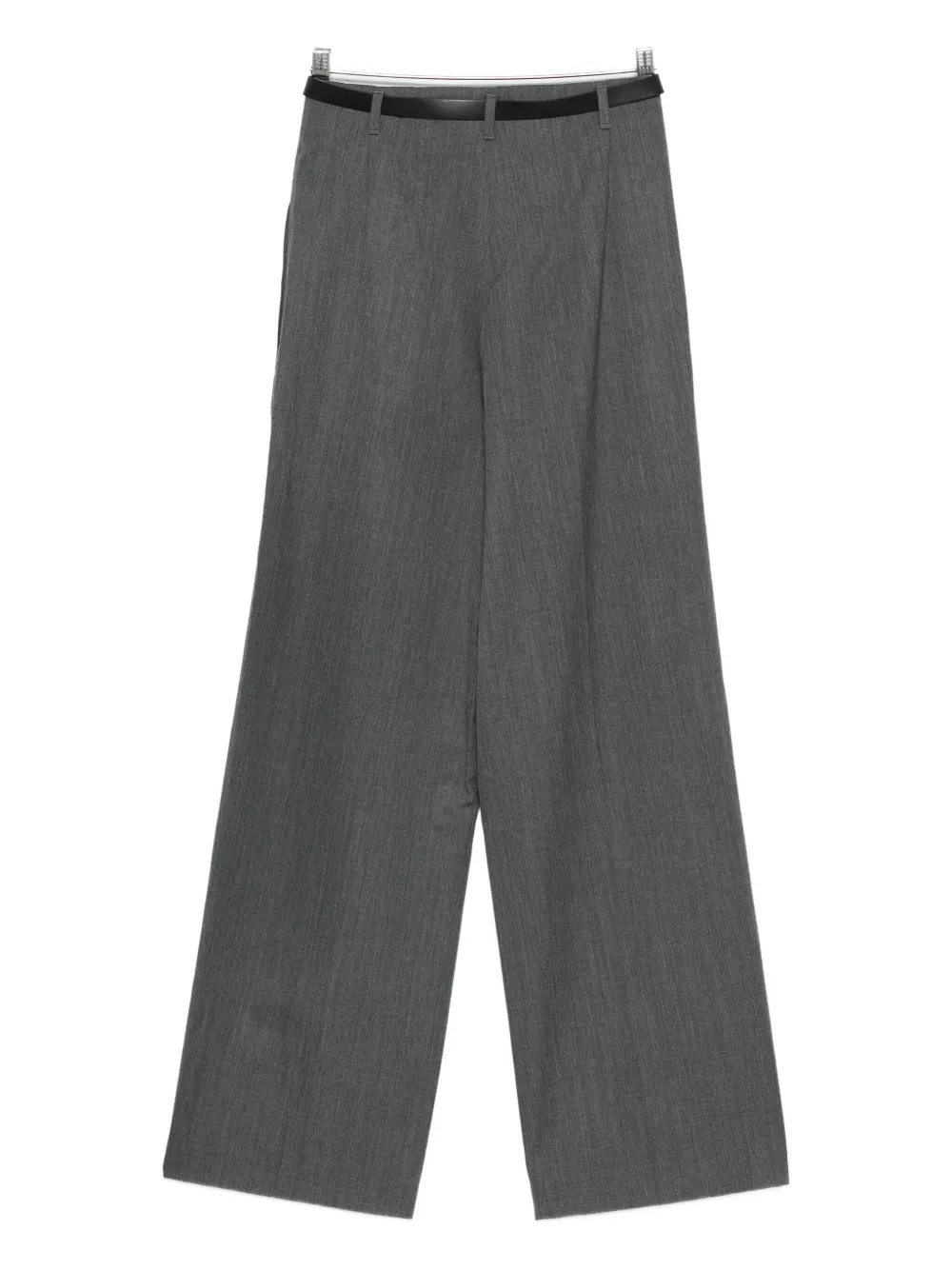 Juunj Belted Pleated Trousers In Gray