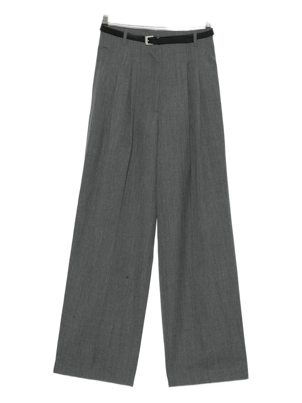 Juunj Belted Pleated Trousers In Gray