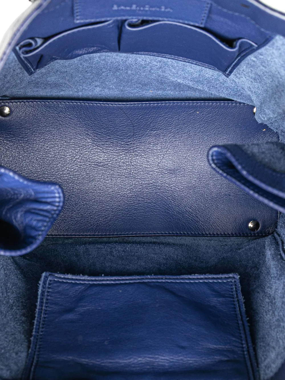 Pre-owned Balenciaga 2010-2025 Leather Papier A5 Zip Around Tote Bag In Blue