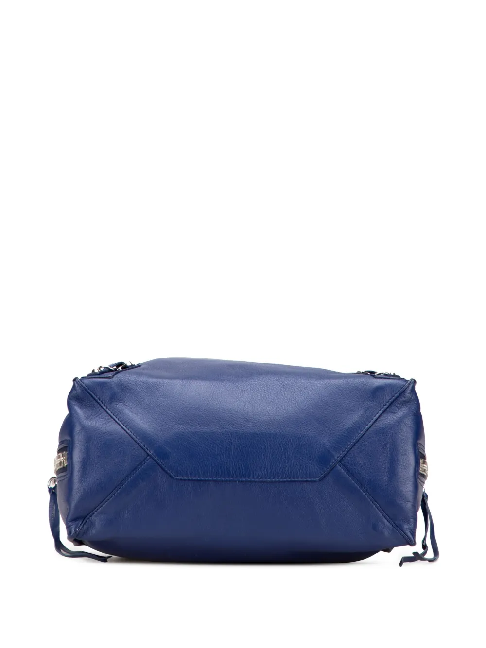 Pre-owned Balenciaga 2010-2025 Leather Papier A5 Zip Around Tote Bag In Blue