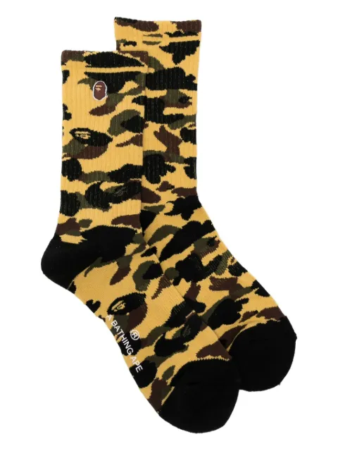 A BATHING APE® camouflage ape-head socks
