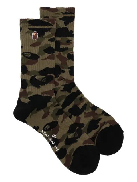 A BATHING APE® camouflage ape-head socks