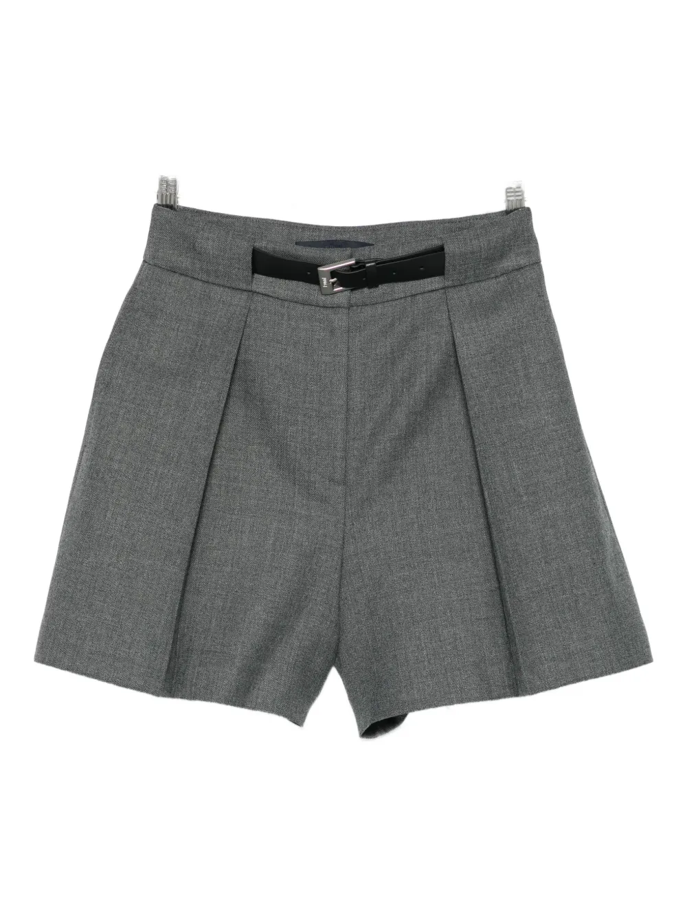Juunj Pleated Belted Shorts In Gray