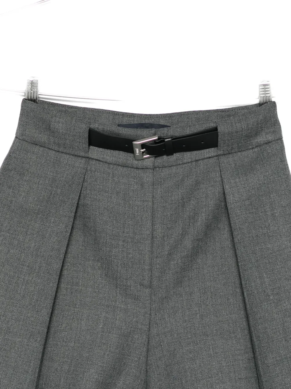 Juunj Pleated Belted Shorts In Gray