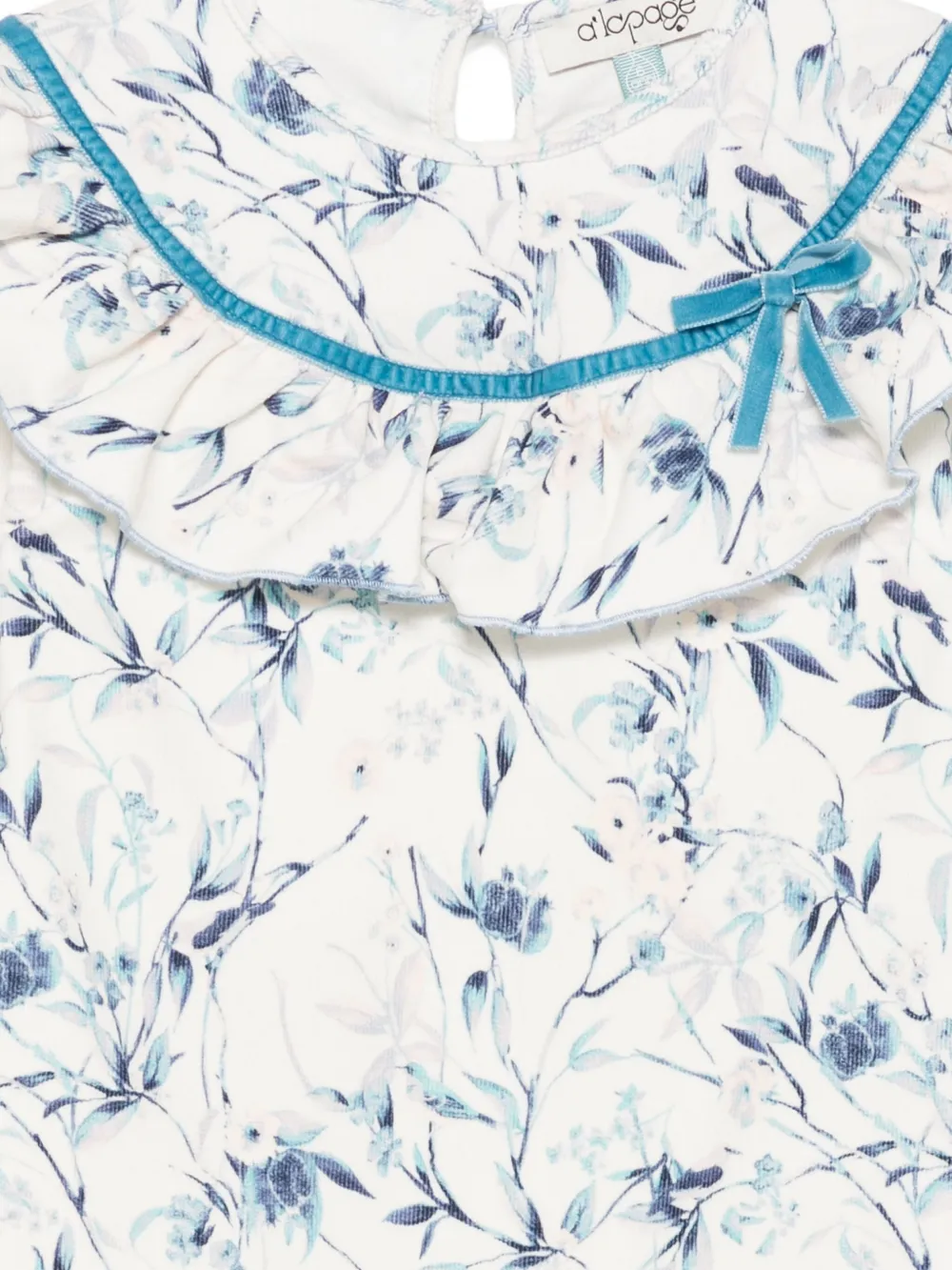 alapage Top met bloemenprint en ruches Wit