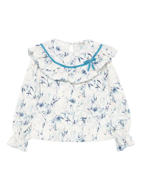 alapage ruffled floral-print top