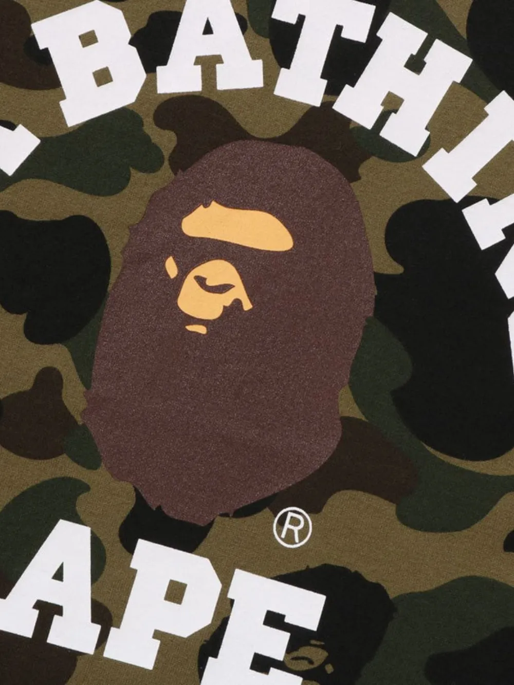 A BATHING APE T-shirt met camouflageprint Groen