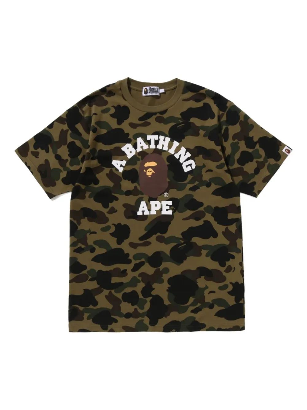 A BATHING APE® Camiseta camuflada com logo | Verde | Image 1