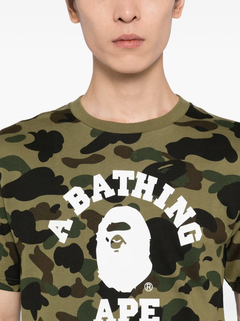 A BATHING APE T-shirt met logoprint Groen