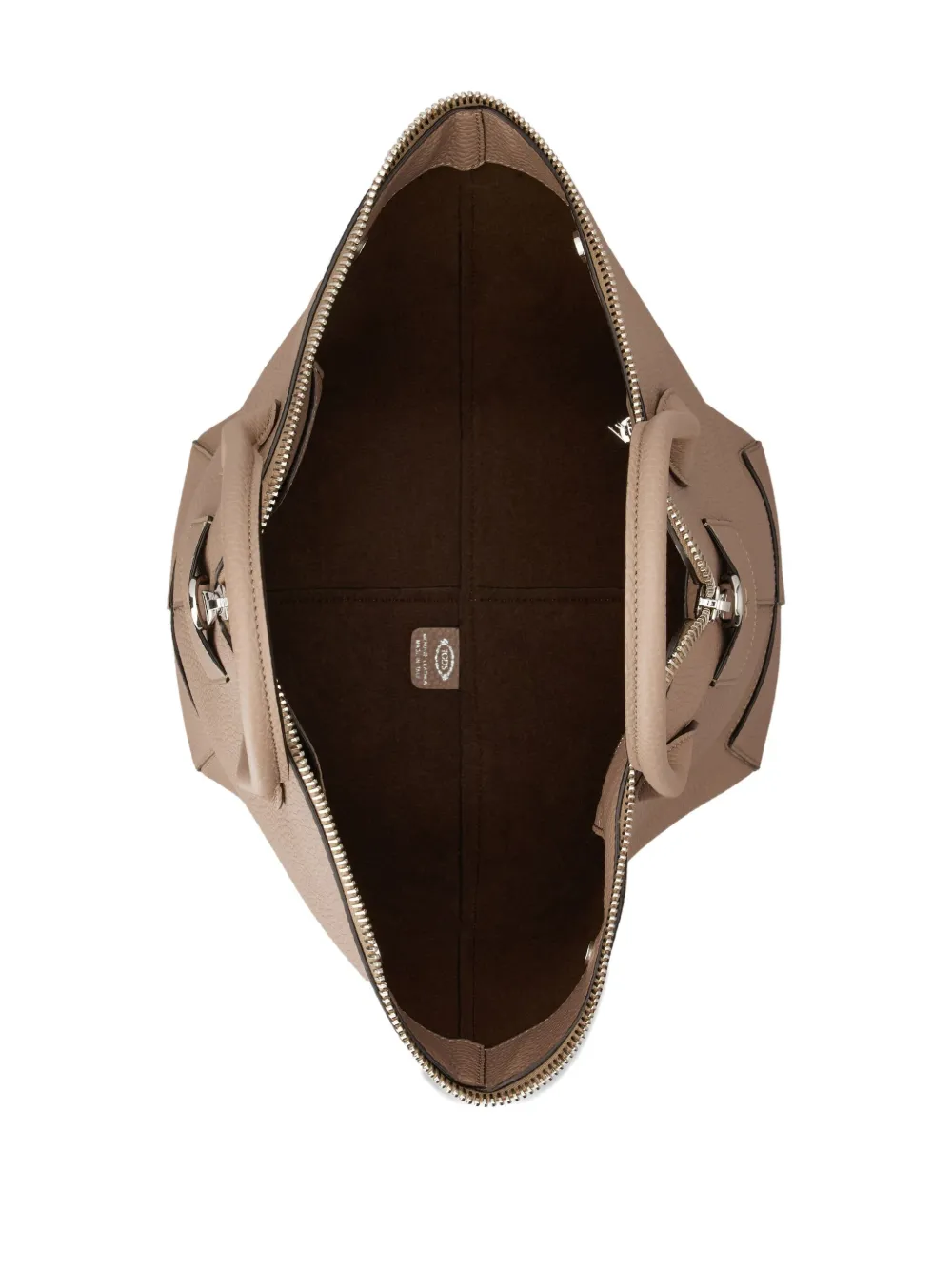 Tod's Di leren shopper met rits Beige