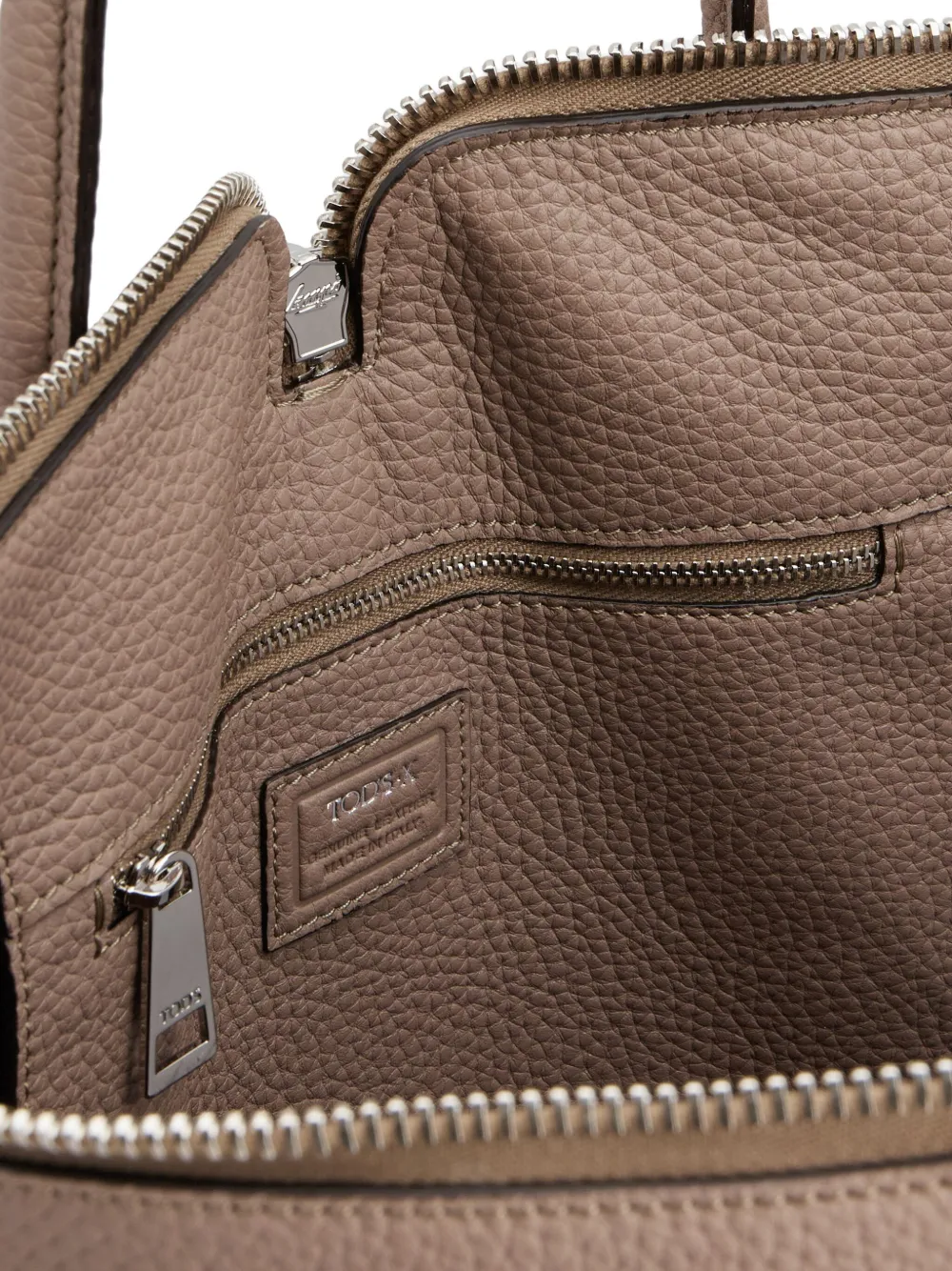 Tod's Di leren shopper met rits Beige