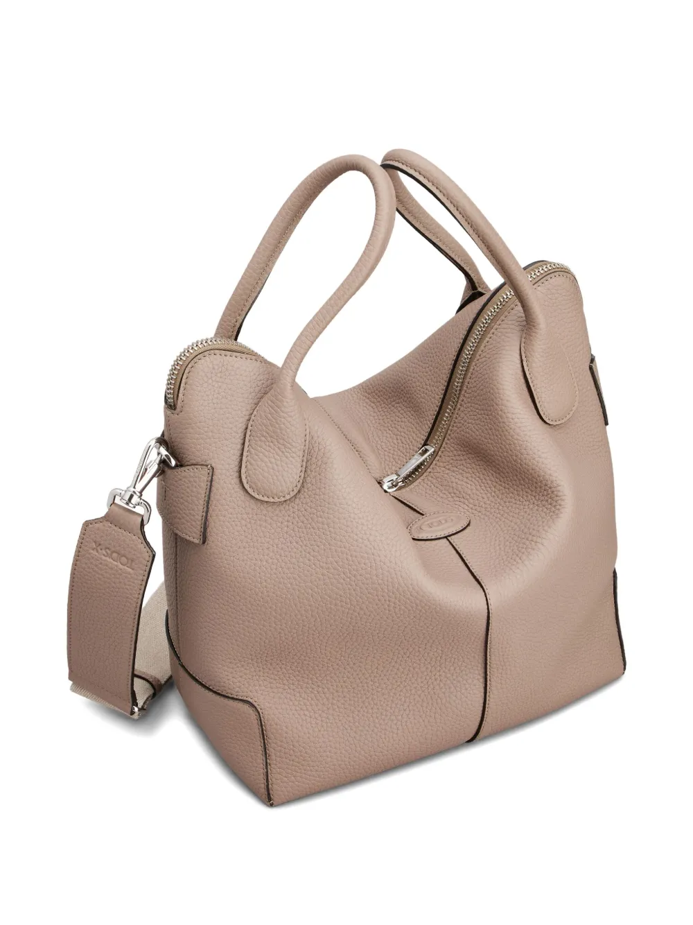 Tod's Di leren shopper met rits Beige