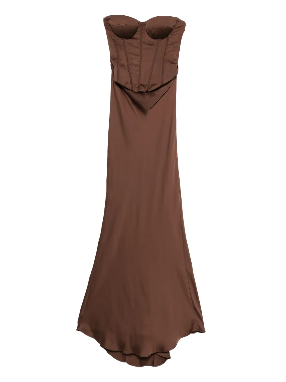 ROTATE BIRGER CHRISTENSEN vestido estilo corset con paneles | marrón | Image 1