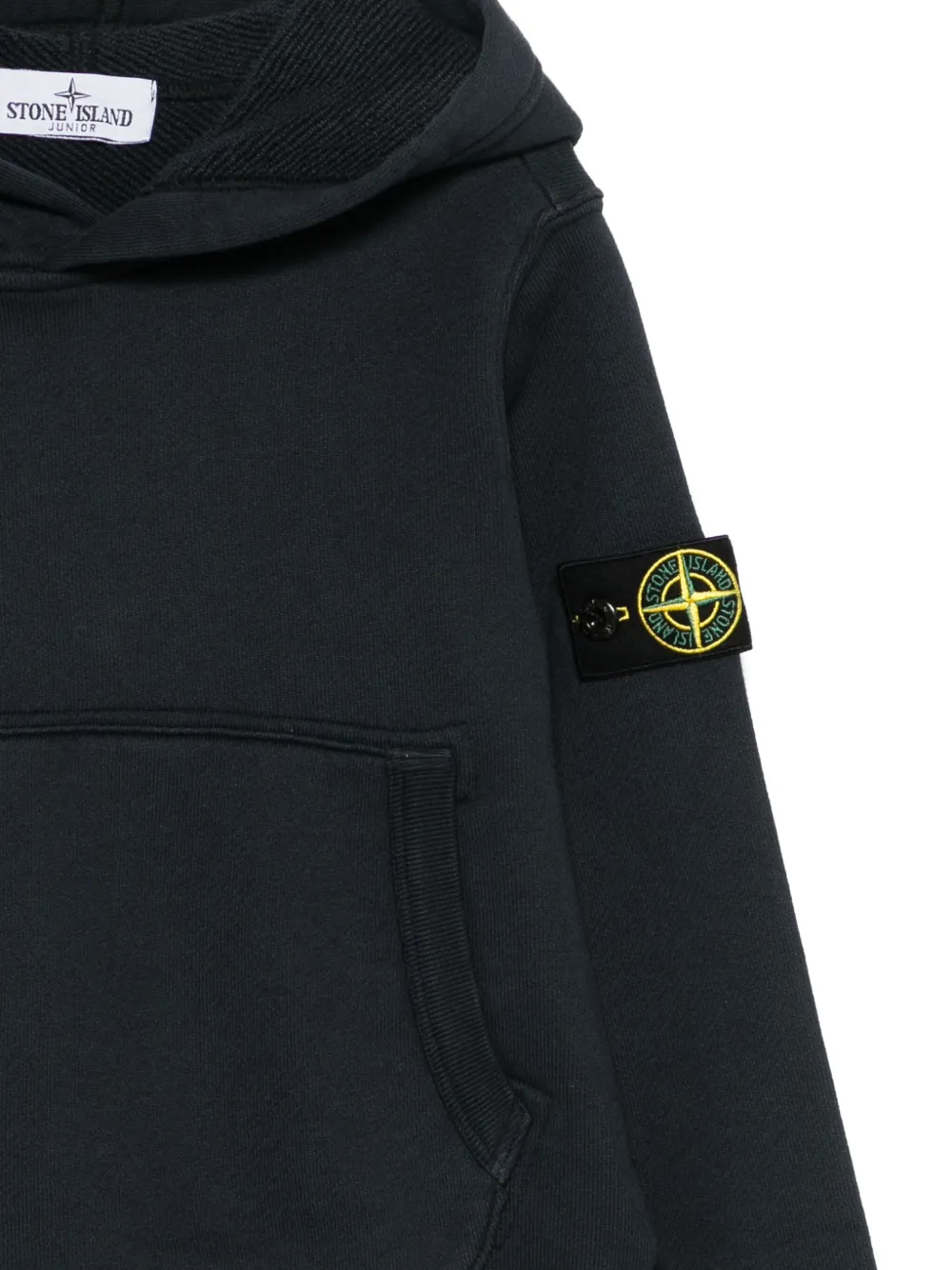 Stone Island Junior Hoodie met logopatch Blauw