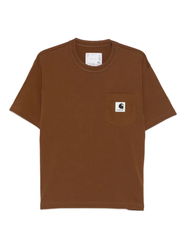 Sacai x Carhartt WIP ポケット Tシャツ | ブラウン | FARFETCH JP