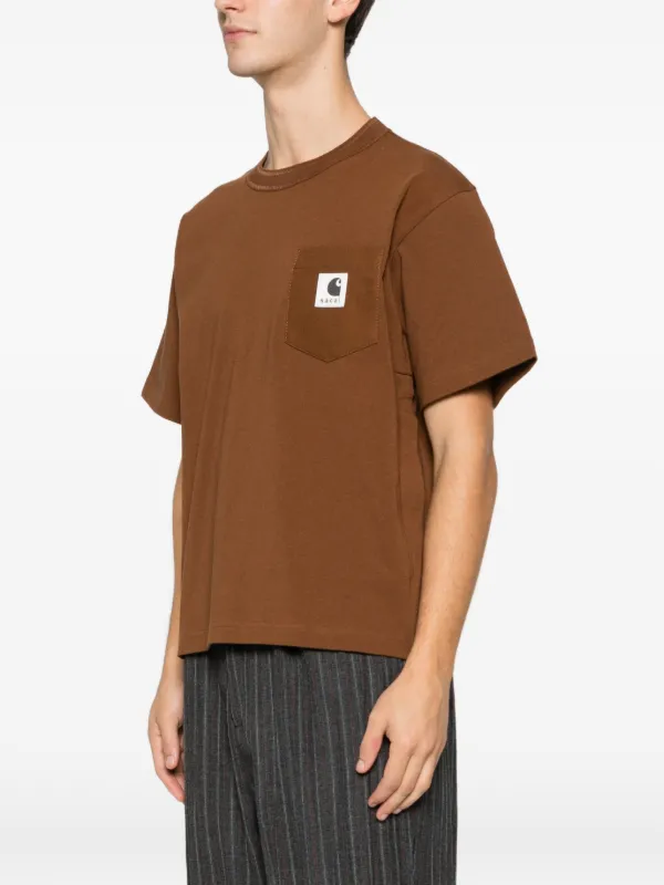 Sacai x Carhartt WIP ポケット Tシャツ | ブラウン | FARFETCH JP