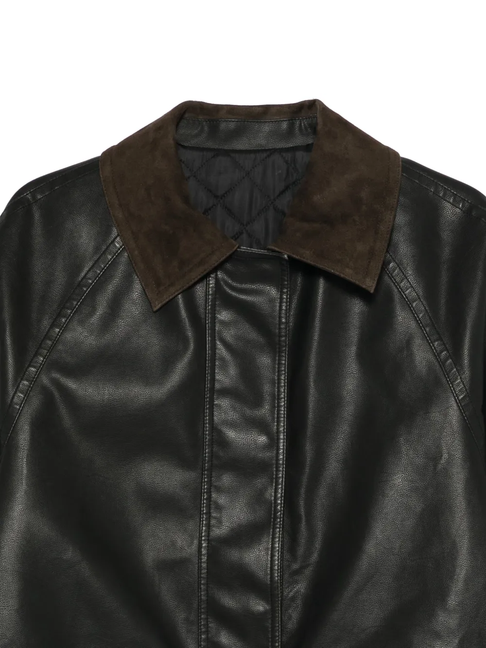 Juun.J Leren jack met zak Zwart