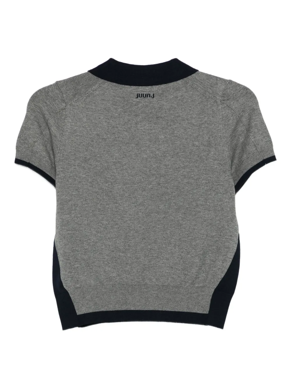 Juunj Short Sleeve Knitted Top In Gray