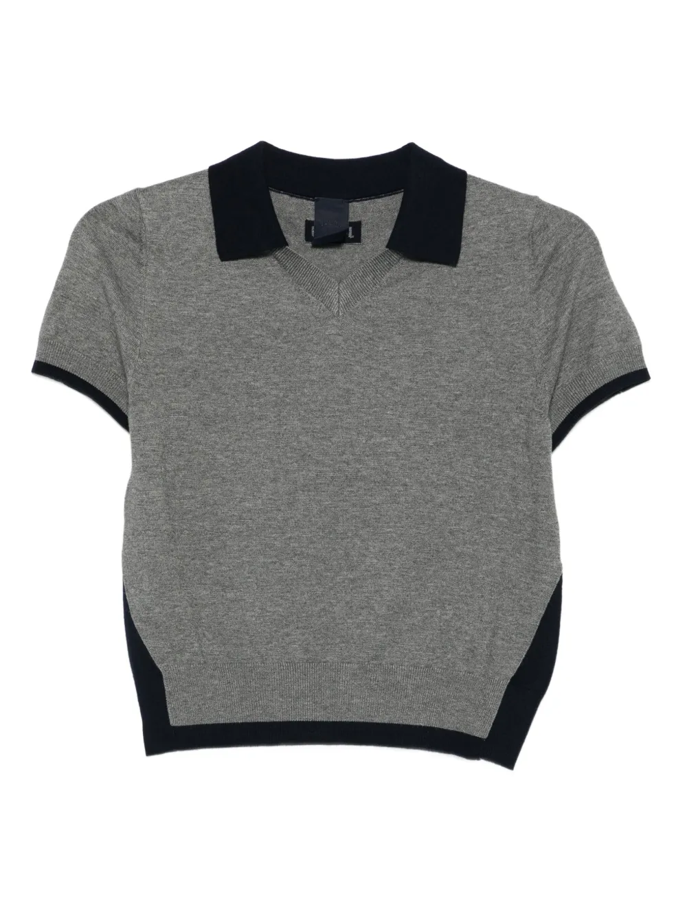 Juunj Short Sleeve Knitted Top In Gray