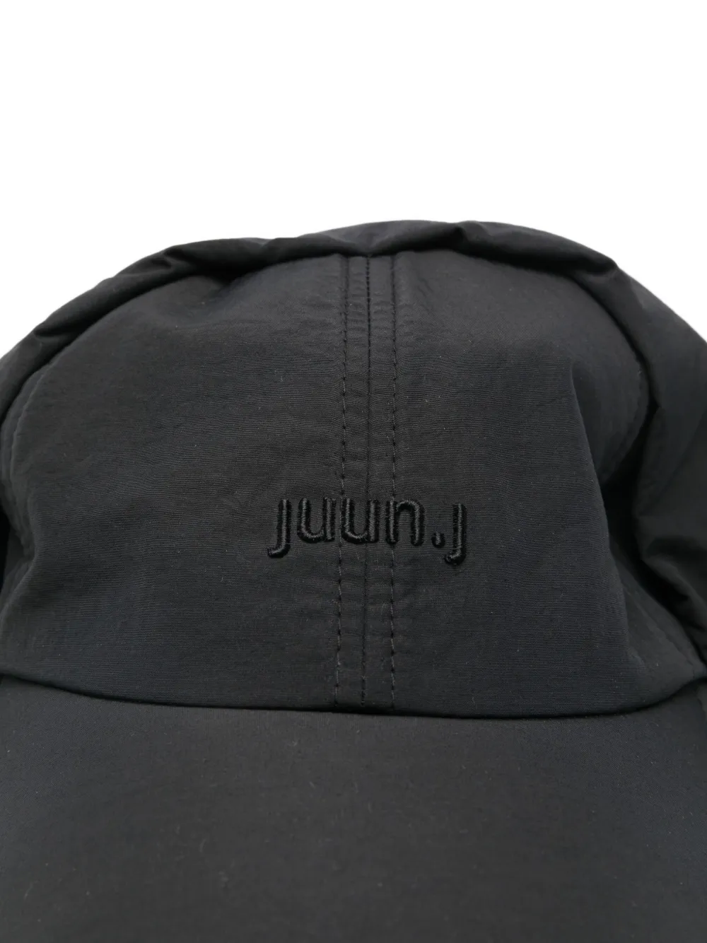 Juun.J embroidered-panel cap - Zwart