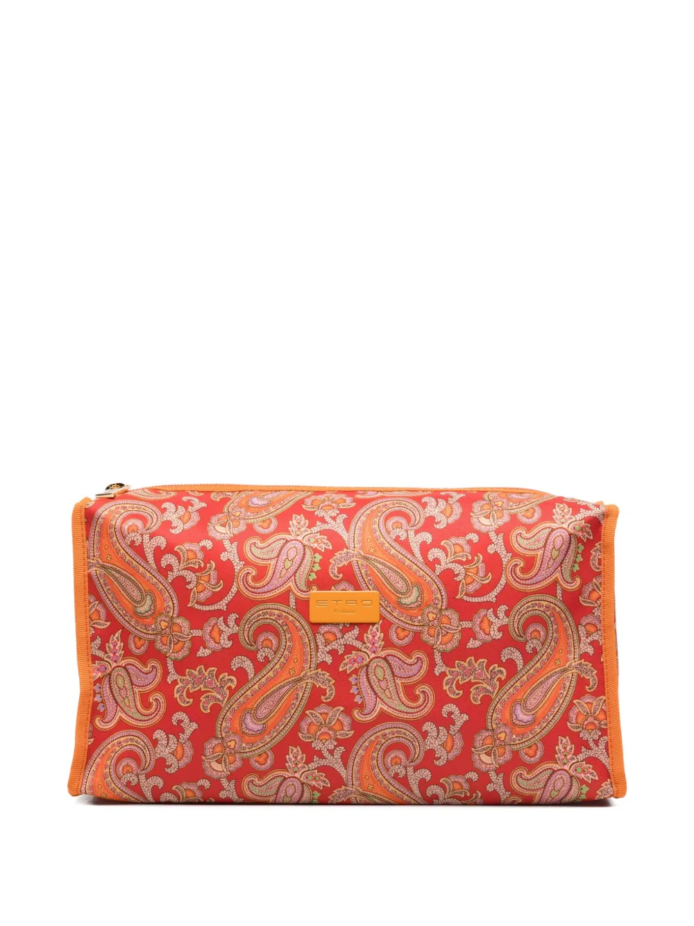 Etro Paisley-print Wash Bag In Red