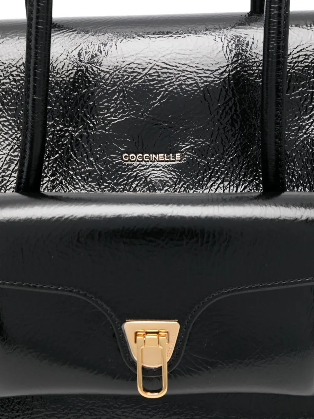 Coccinelle Large Double Beat Tote Bag In Black
