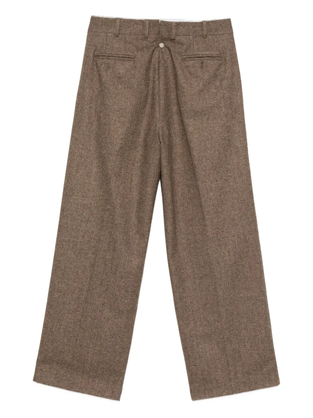 A Paper Kid Broek met visgraatpatroon - Bruin