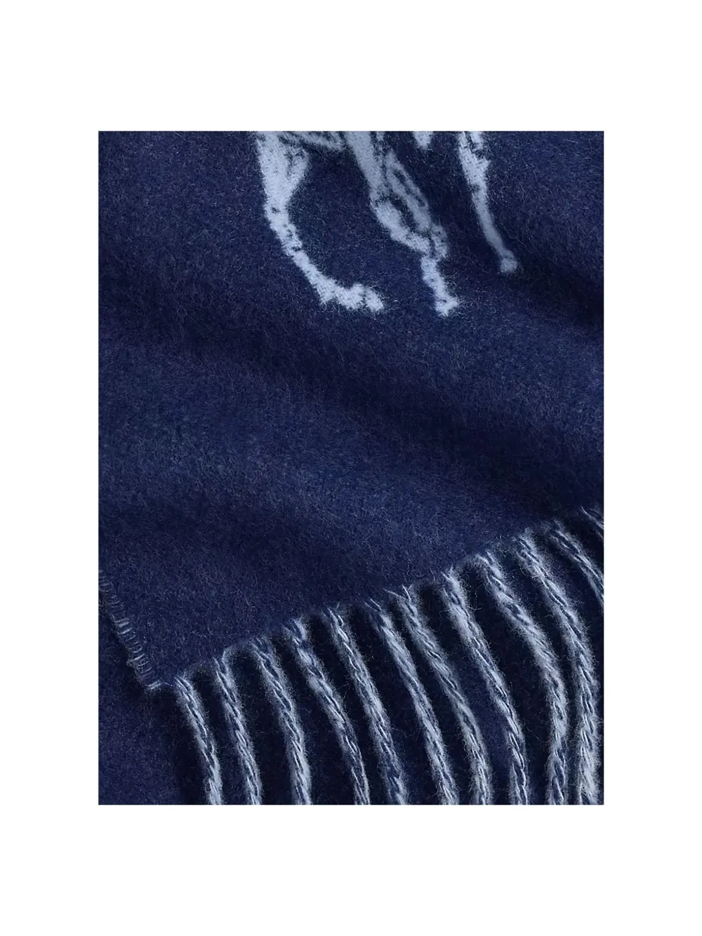 Polo Ralph Lauren Fringed Motif Scarf In Blue