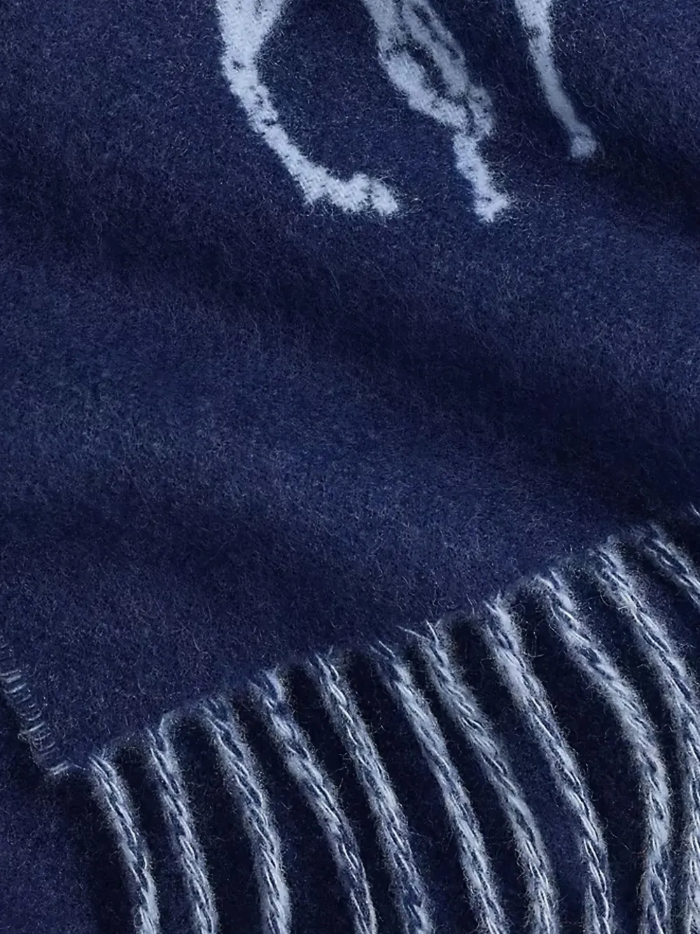 Polo Ralph Lauren fringed motif scarf - Blauw
