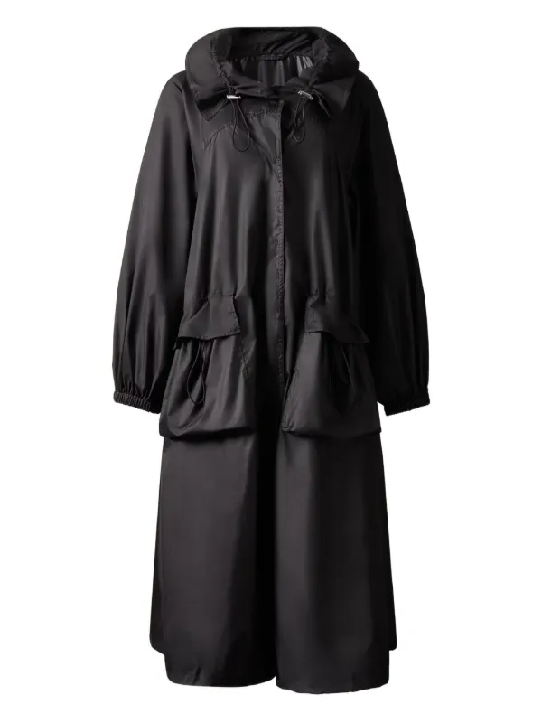 Perfect Moment Parachute Hooded Coat in Black