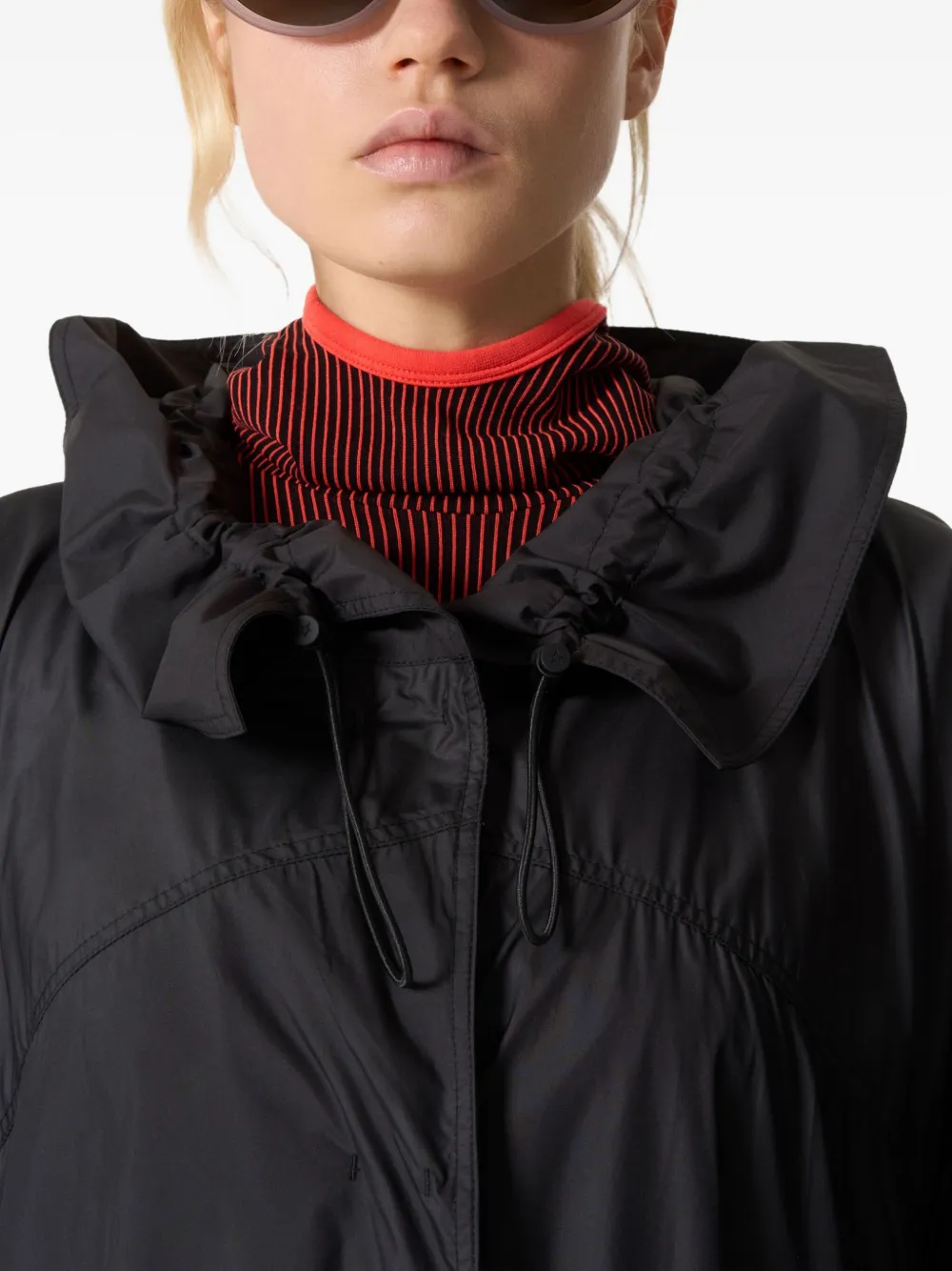 Perfect Moment Parachute Hooded Coat In Black