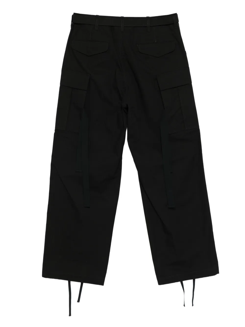 Sacai Ripstop cargo broek met ceintuur - BLACK