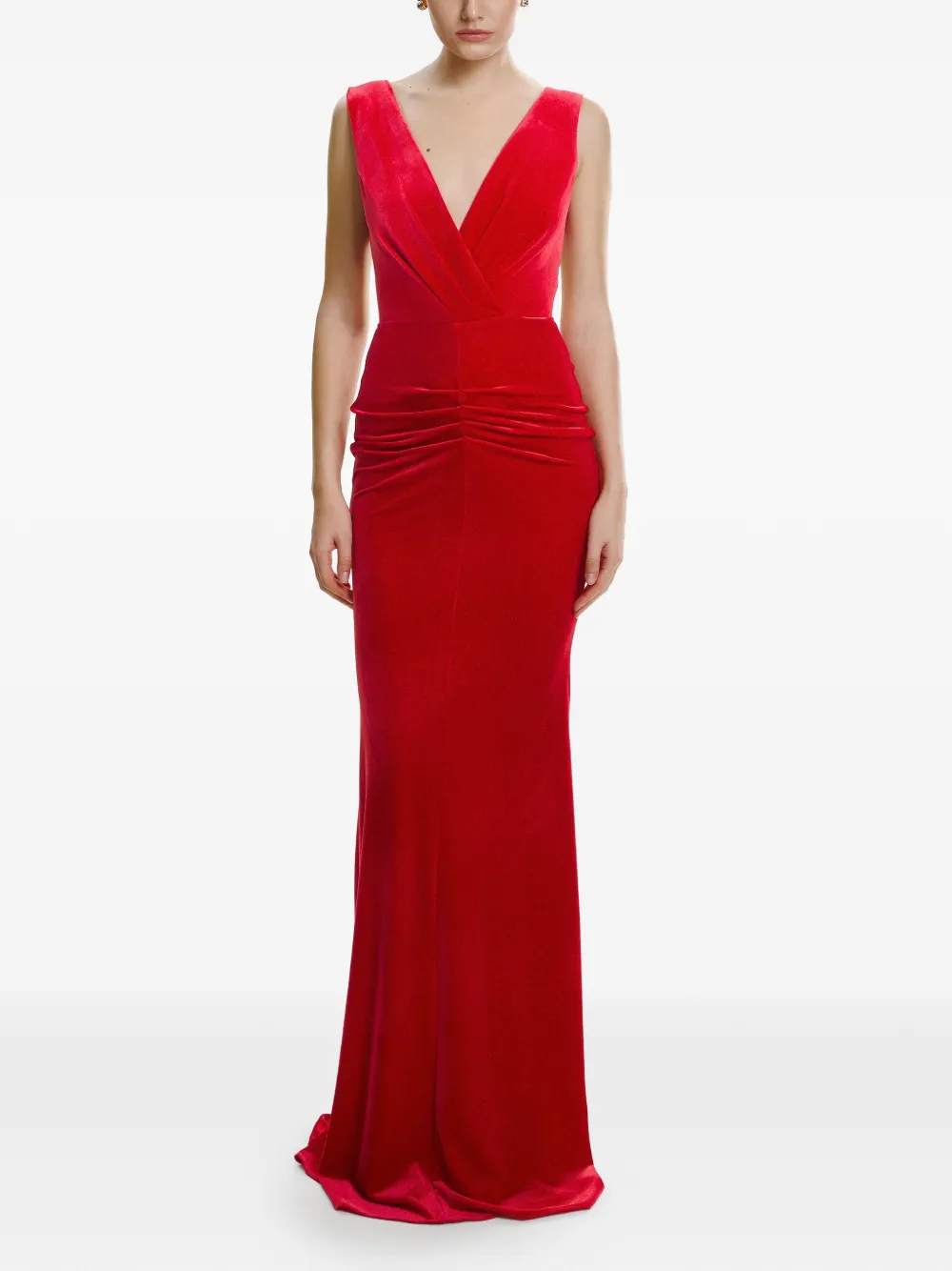  Lita Couture Vianne V-neck Maxi Dress - Red 