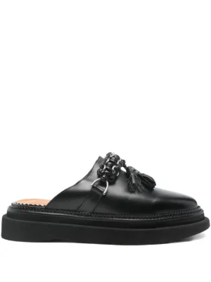 Toga Virilis Eyelet Metal Sabot Loafers | Black | FARFETCH