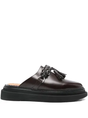 Toga Virilis Eyelet Metal Sabot Loafers | Black | FARFETCH