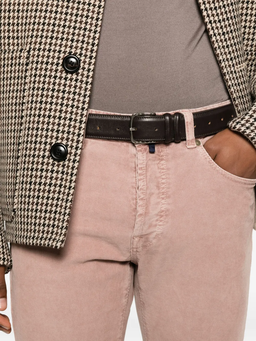 Incotex Broek met knopen Roze