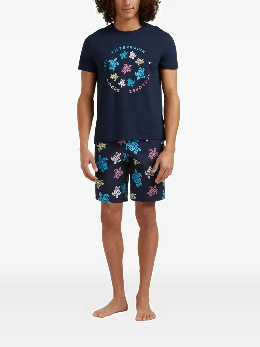 Vilebrequin Katoenen T-shirt met ronde hals - Blauw