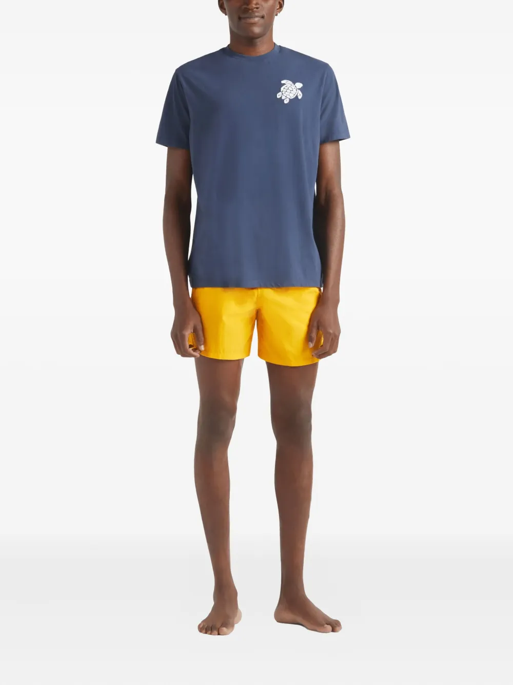 Vilebrequin T-shirt met ronde hals en geborduurde schildpad - Blauw