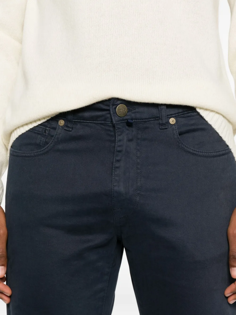 Incotex Broek met knopen Blauw