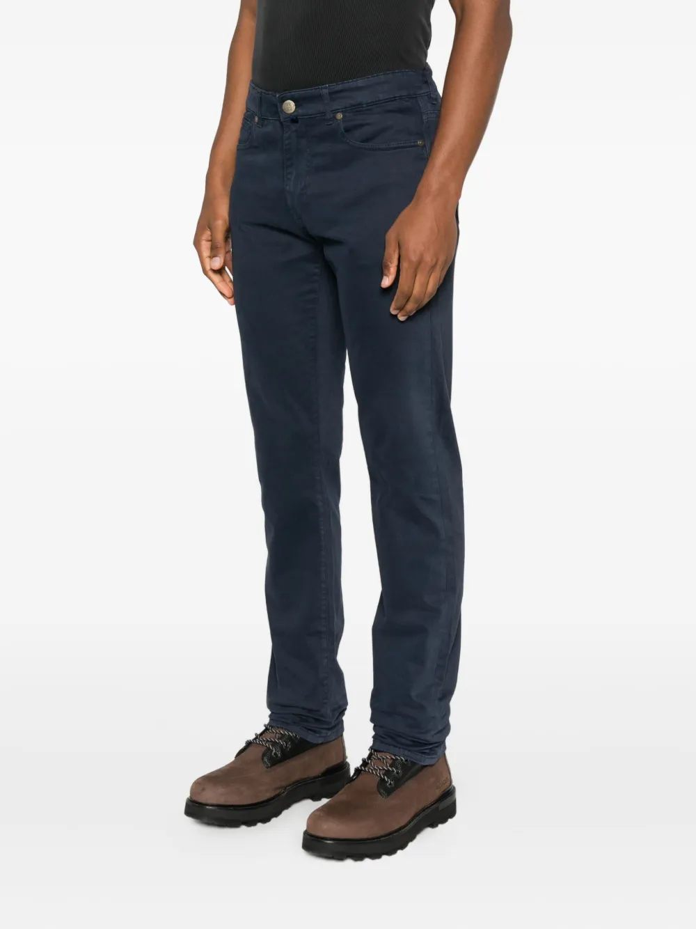 Incotex Broek met knopen Blauw