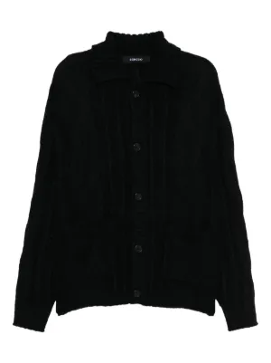 LEMAIRE Twisted Cardigan In Merino Blend | Black | FARFETCH IN