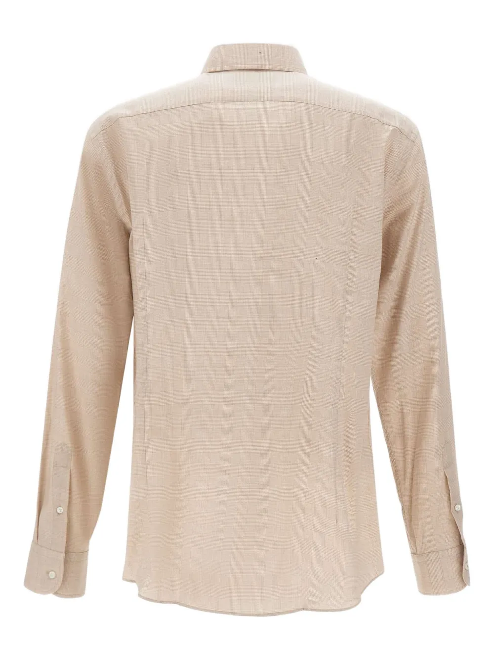 BOSS button-down micro-check shirt - Beige