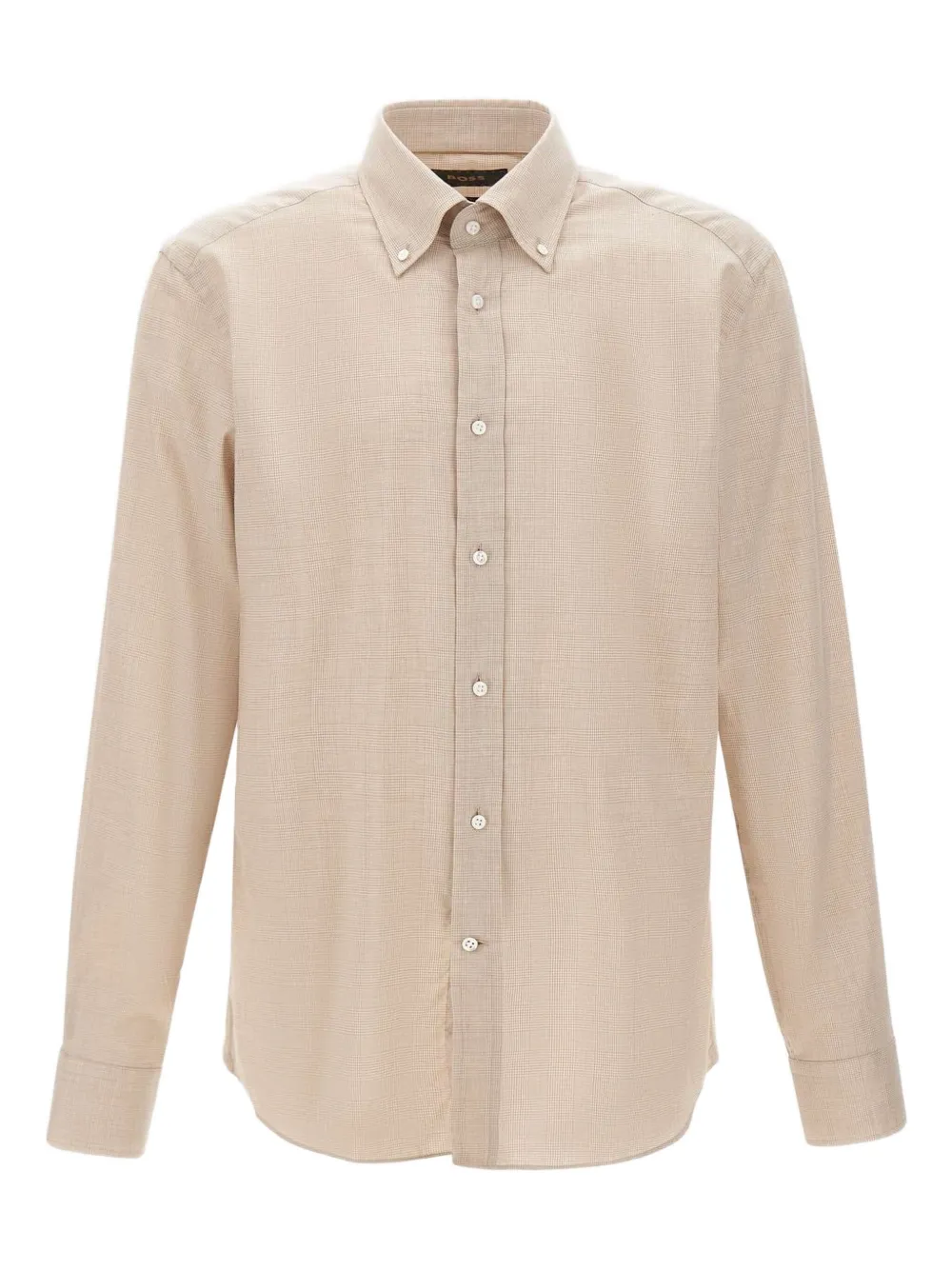 Hugo Boss Button-down Micro-check Shirt In Neutral
