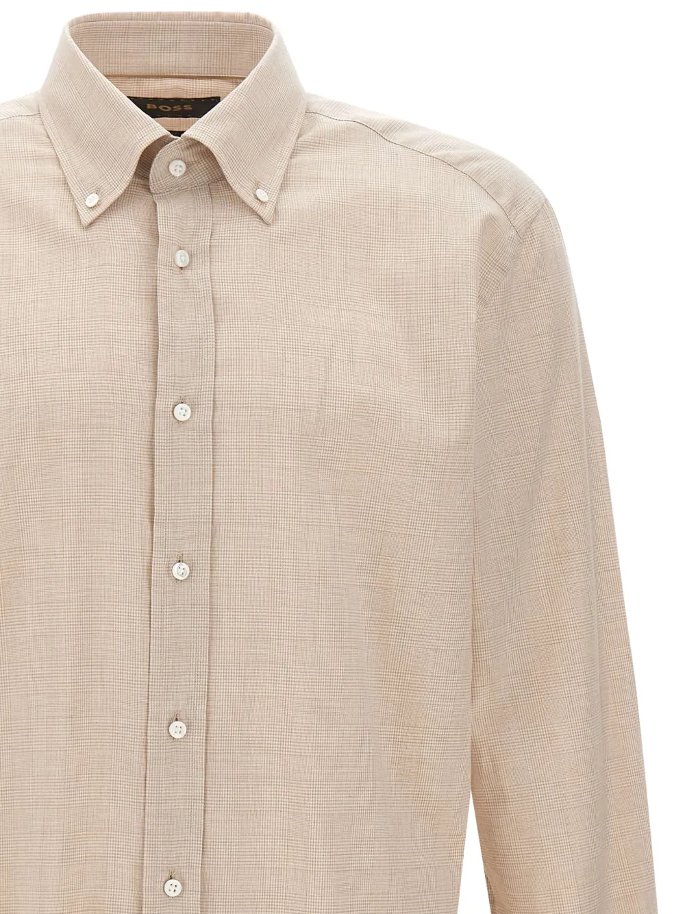 Hugo Boss Button-down Micro-check Shirt In Neutral