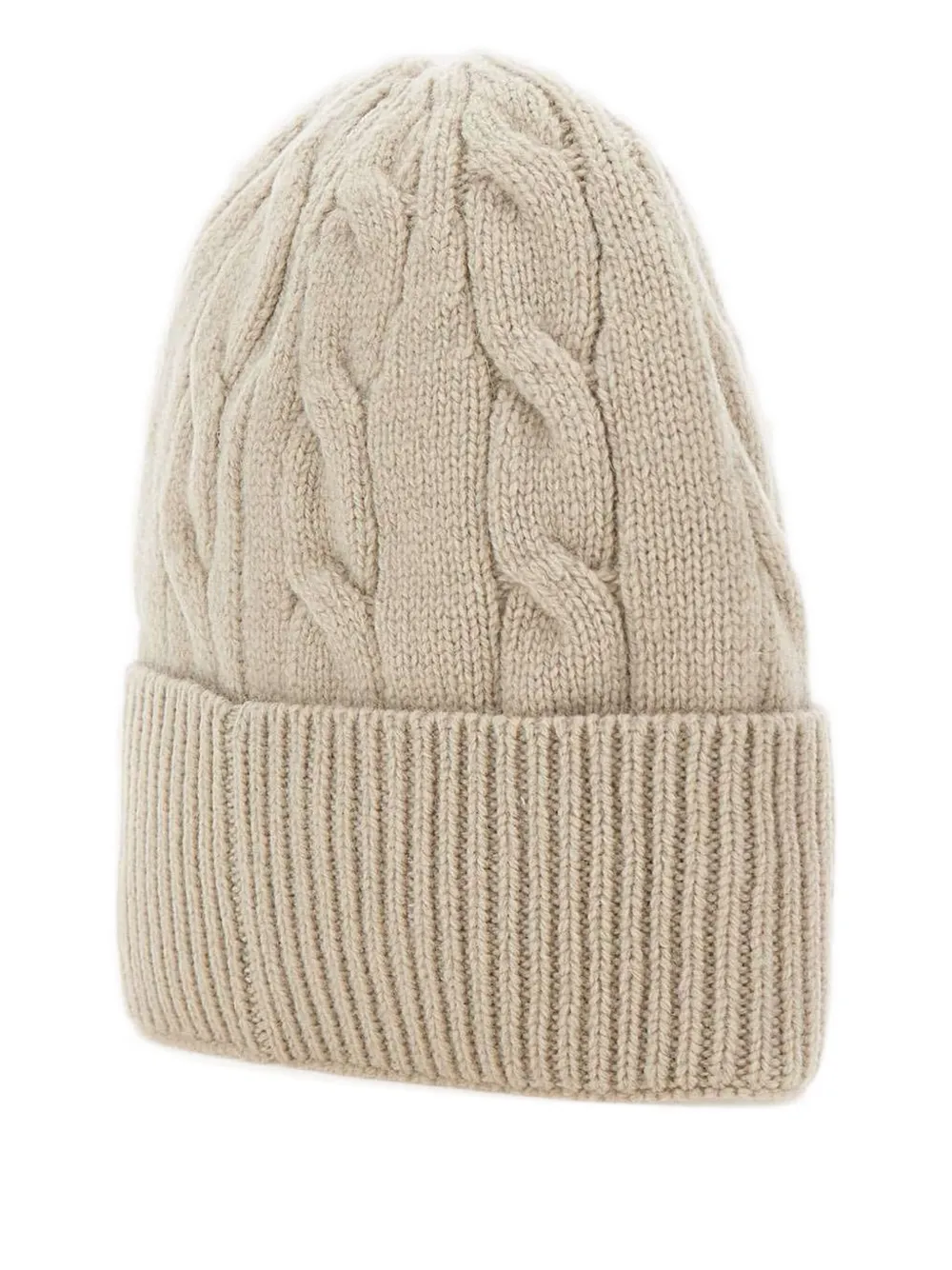 Carhartt WIP cable-knit embroidered-detail beanie - Beige