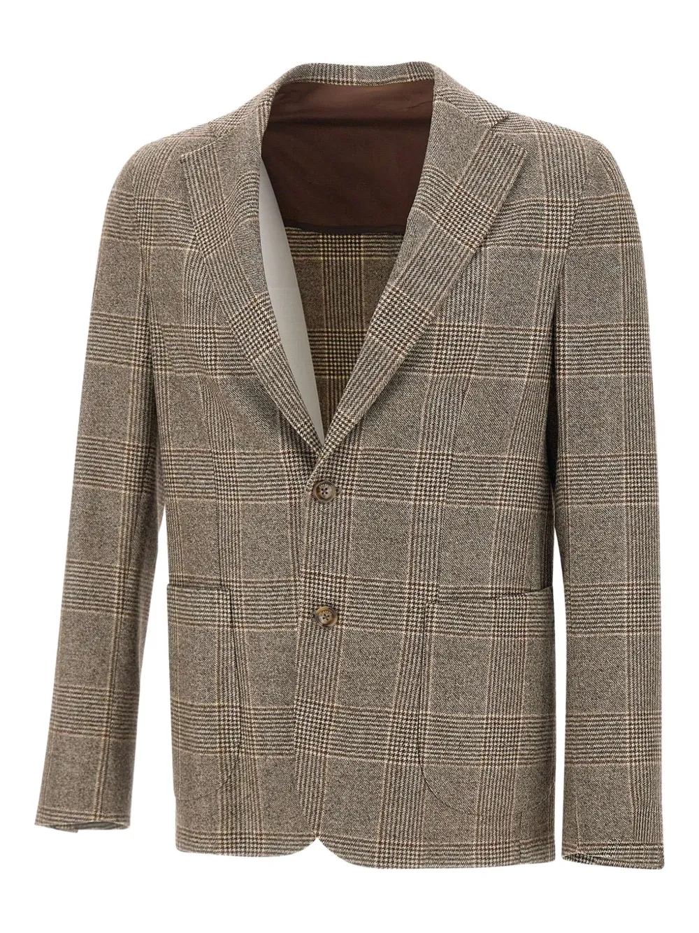 Barba checked buttoned blazer | Brown | Image 1